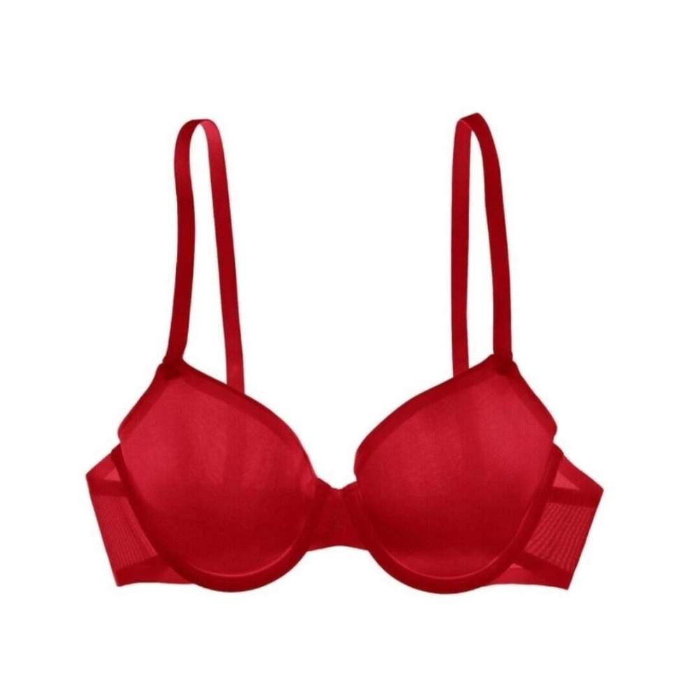 CUUP The Demi Mesh Bra Cerise Red 32B Underwire‎ T-Shirt Bra